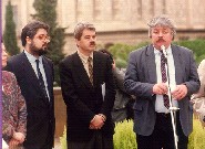 Acto de inaguracin del monumento a Ferrer en Barcelona. Joan Francesc Pont, Pascual Maragall y el alcalde de Bruselas